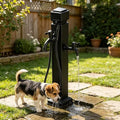 Freestanding Water Column with Faucet Hose Stand Garden Tap Post Stainless Steel Double Outlet Decorative Water Feature Vertical Pillar, Backyard Yard Hydrant(Style 4,Height: 60cm/23.6in) by Gaommini