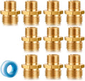 SIGURANTA Garden Hose Connector Adapter,3/4" GHT male and 1/2" NPT male Connectors, Brass Repair Fittings, for female Hose to female Hose (10 Pack) by SIGURANTA