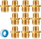 SIGURANTA Garden Hose Connector Adapter,3/4" GHT male and 1/2" NPT male Connectors, Brass Repair Fittings, for female Hose to female Hose (10 Pack) by SIGURANTA