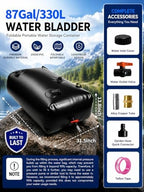 87 Gallon Water Bladder Tank, 2000D PVC Portable Water Storage Bag Black - Image 2
