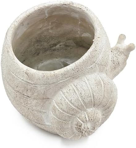 Decorative Snail Planter, 9.5 Inch, Textured Beige - Image 3