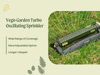 Vego Turbo Oscillating Sprinkler w/Quick Connector Starter Set Metal Base and 20 Precision Nozzles, 3-Way Adjustable for Large Yard and Lawn Covers up to 4973 sq. ft.-Seaweed Green - Image 5