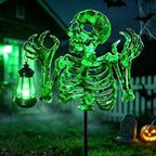 YJFWAL Halloween Skull Decor with Solar Light, 1 Pack Skull Solar Garden Lights Outdoor Waterproof for Family and Friends, Stake Lights with Solar Lanterns Yard Art Outside Patio Garden Decor by YJFWAL