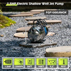 1.5 HP Shallow Well Garden Pump, 1200 GPH Portable Water Transfer Pump - Image 3