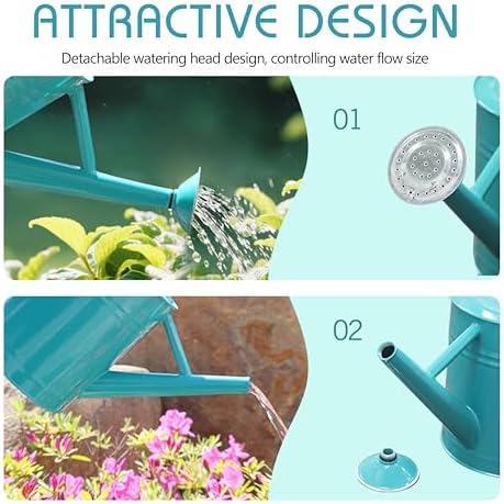 Metal Watering Can for Outdoor Plants, Watering Can 1 Gallon (Leaf Green) - Image 4
