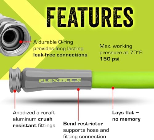 Flexzilla Garden Hose 5/8 in. x 25 ft., Lightweight All-Weather Water Hose, Durable and Flexible, Leak-Free Connections - Image 4