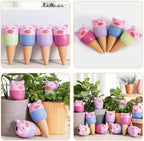 WOONEKY 4pcs Terracotta Pig Shaped Plant Watering Spikes with Drip Irrigation Design for Optimal Moisture Levels Self Watering Globes for Indoor Plants - Image 3