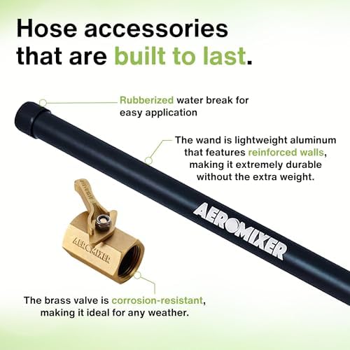 Watering Wand 22" L x 1" W Heavy Duty Garden Watering Wand For Garden Hose with Anti-clog Water Break - Watering Wand Can Be Used with Standard 3/4"Garden Hose with 3/4-1" Adapter Included - Image 4