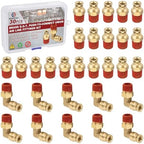 1/4" Tube x 1/4" NPT Male Straight & Elbow Brass Air Fittings Kit, 30PCS by BOERAY