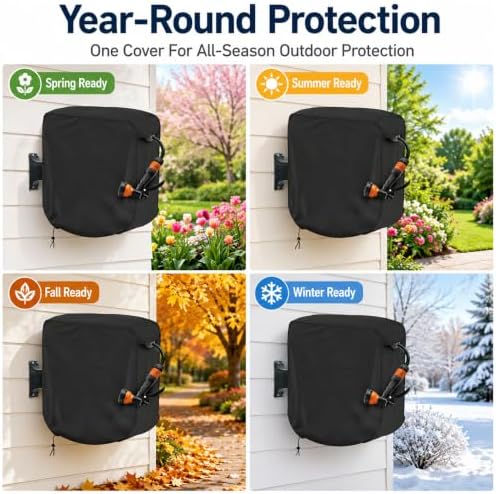 Garden Hose Reel Cover for Ancord Retractable Garden Series 65FT Model 2024 2025 Side Opening Drawstring Wall Mounted Retractable Hose Reel Shield,600D - Image 6