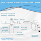 Short Pressure Washer Gun with Foam Cannon, Soap Gun for Pressure Washer, 1/4 Inch Quick Connector, with 7 Nozzle Tips, Container Capacity: 1 Liter - Image 2
