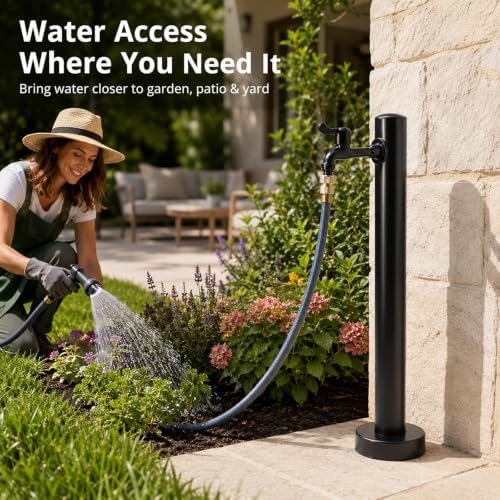 Stainless Steel Garden Water Column Faucet Post, Freestanding Hose Stand - Image 2