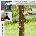Vertical Square Garden Water Column with Faucet, Decorative Floor-Mounted Water Hose Stand, Copper Red Hydrant Dispenser for Patio, Lawn & Backyard Use - Image 2