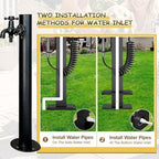 Freestanding Hose Stand Vertical Garden Water Tap, Outdoor Stainless Steel Water Column with Faucet, Freeze Proof Yard Hydrant Spigot for Patio Backyard(Square A,Height: 60cm/23.6in) - Image 4