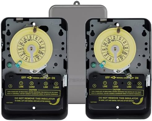 Intermatic T104 24-Hour Mechanical Timer Switch, 208-277V DPST, Indoor by Intermatic