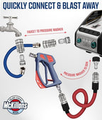 McKillans® 2025 Automatic M22-14mm Pressure Washer Quick Connect Kit - M22 to 3/8 Quick Connect Pressure Washer Fittings - Power Washer Accessories - Hose Adapter Set - 8-Piece Kit (Stainless Steel) - Image 3