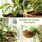 Plant Self Watering Globes with Covers, Plastic Water Bulbs Top Fill, Plant Watering Devices System Slow Release Terracotta, Water Spikes Stakes for Indoor (Green, 6pack) - Image 5