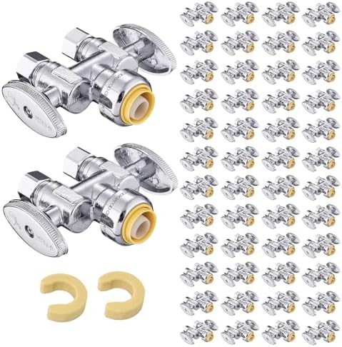 50Pcs EFIELD 1/2"Push x Dual 3/8"OD Straight Stop Valve(PF-VALVE039-50) by EFIELDPEXTUBING