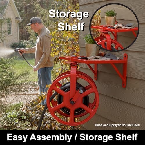 Liberty Garden Revolution Hose Reel with Pull Up Latch, Red - Image 7