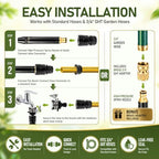 High Pressure Hose Nozzle Metal Fits US Garden Hoses with 3 Spray Modes - Image 6