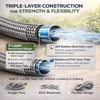 Metal Garden Hose 150 ft – 304 Stainless Steel Water Hose with Nozzle Sprayer, Garden Hoses Flexible, Lightweight, No Kink, Heavy Duty for Outdoor (150 ft) - Image 4