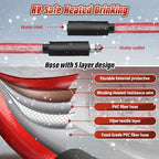 Upgrade 13FT，26FT，50FT RV Heated Drinking Water Hose | Water Line Freeze Protection -45°C（-49°F）Heat Garden Hoses, Water Hose for Winter Includes Adapter for Connection to Either End of Hose - Image 4