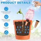 M METERXITY 4-Pack Plant Self Watering Globes, 6.8 oz Plastic Rose Water Bulbs Top Fill for Indoor/Outdoor Plants, Self Watering Spikes Slow Release Terracotta [Pink] - Image 2