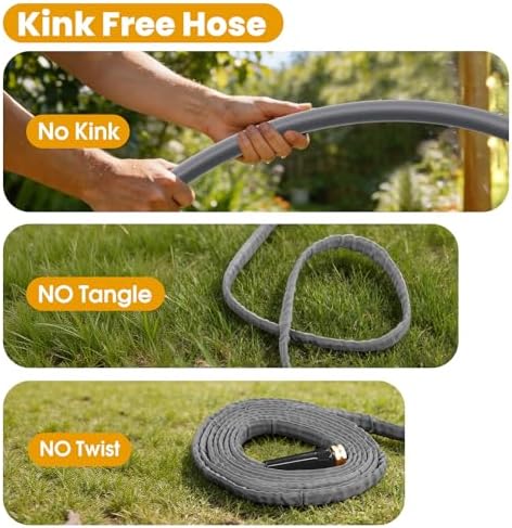 Garden Hose 100 FT, Non-Expanding Water Hose, Ultra-Light & Flexible, Burst-Resistant, Kink-Free, High-Pressure Garden Hose All-Weather Use for Lawns, Gardens, and Outdoor Cleaning - Image 7