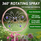 34" Tall Copper-Coated Stainless Steel Garden Sprinkler, 360° Rotating Decorative Ornamental Sprinkler for Lawn, Yard & Landscape Watering (Butterfly) - Image 2