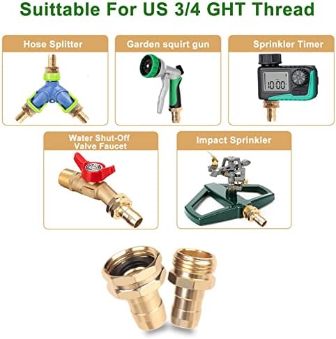 Hose repair kit,（3 Sets）garden hose repair Fittings Aluminum Female and Male With Zinc Clamp Water Hose End Repair Connector Fit 3/4 Inch And 5/8 Inch Garden Hose，garden hose repair kit (Pack of 2) - Image 3