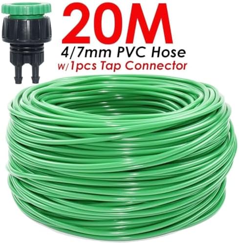 4/7mm Watering PVC Hose, for Garden 1/4inch Tubing Pipe 1/2'' and 3/4'' Connector Fit Plants Irrigation System Kit Greenhouse 5-50M (Color : 20M, Size : 1/4'') - Image 2
