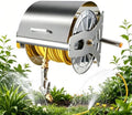 Metal Garden Hose Reel, Portable Wall/Floor Mounted Spool with 1/2 in Round Water Pipe for Outdoor Use, Ideal for Yard and Patio, 10m Length by Unknown