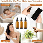 48 Pack Amber Frosted Glass Spray Bottles, Refillable Fine Mist Spray Containers for Essential Oils, Cleaning Solutions, Plants, Hair Care & Travel, Leakproof - Image 7