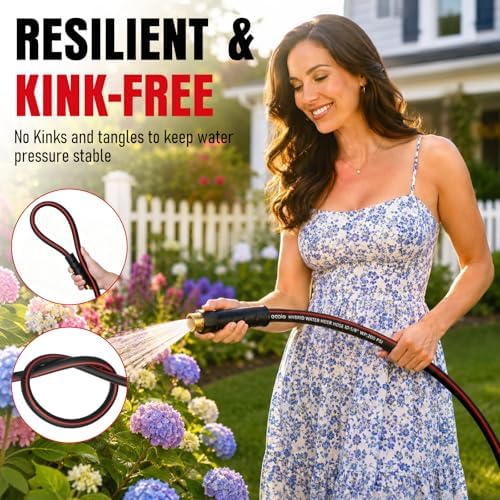 Heavy Duty Garden Hose 75ft, NON-EXPANDABLE Flexible Water Hose, Kink Resistant Lightweight Hybrid Hose, Leakproof Hose Male to Female Fittings - Image 3