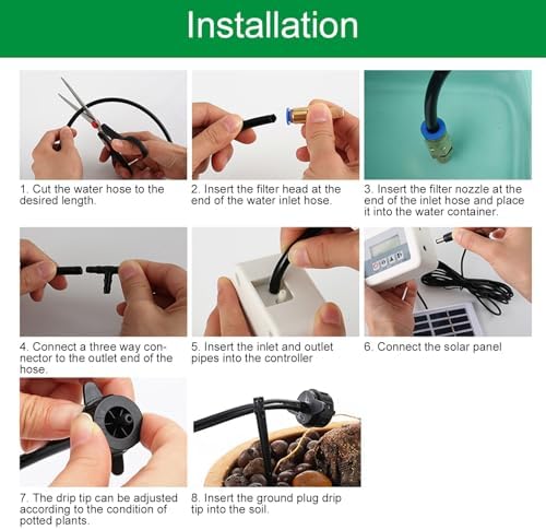 Generic Intelligent Automatic Solar Powered Garden Irrigation System, Programmable Watering Timer, Smart Irrigation System with Efficient Design, Ideal for Garden, Farmland & Lawn - Image 5