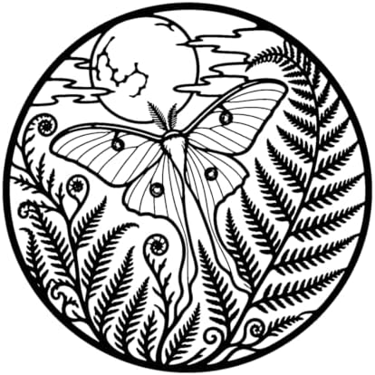 Butterfly Moon Ferns Metal Wall Art for Living Room with Detailed Design by Unknown