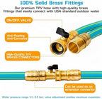 Expandable Garden Hose, Expandable Hose With 10 Pattern Spray Nozzle, TPV Material Flexible, Durable, Kink-Free, Brass Fittings Water Hose Expandable (Green, 50FT(Expanded)) - Image 3