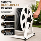Dual Floor and Wall Mounted Garden Hose Reel, Holds 200ft of Water Hose, Heavy Duty Metal Hose Reel, Space Saving Hose Reel Organizer for Yard, Garage & Shed (White) - Image 5
