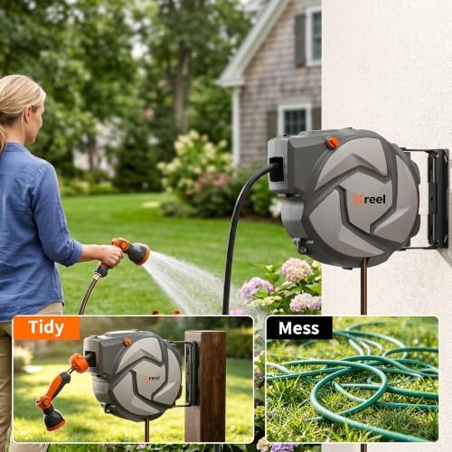 Xreel 33FT X 1/2in Retractable Garden Hose Reel - Image 5