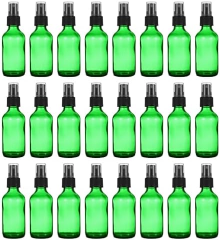 PATIKIL 2oz Glass Spray Bottles, 72pcs Nozzle Leak Proof Empty Water Mist Stream Sprayer for Cleaning Solutions Plants Hair, Green Black by PATIKIL