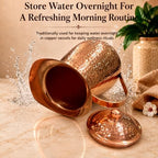 99.9% Pure Copper Water Pitcher with Lid, 70 Fl Oz (2L), Hammered Copper Jug with Ergonomic Copper Handle, No Inner Lining or Lacquer, Anti-Slip Base, for Home, Dining & Gifting - Image 4