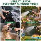 50 FT Premium Non-Expanding Garden Hose Ultra Lightweight, 50FT Watering Hose with 10 Function Nozzle, Kink & Tangle-Free, Leakproof & Pressure Resistant for Yard/Lawn/Camping (Black&Green) - Image 5