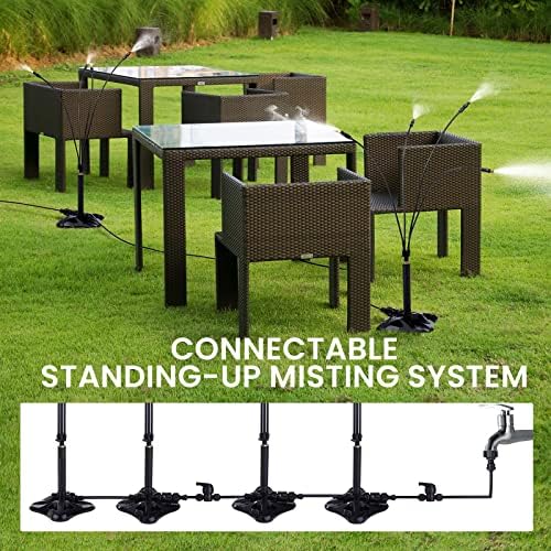 Standing Misters for Outside Patio: Portable Misting System for Cooling Outdoor - 26.5Ft Stand Misting Line with 31.5 Inch Height Water Mister for Yard Garden BBQ Party Pool Water Playing Sprinklers - Image 3