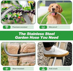 Garden Hose 50FT, Stainless Steel Metal Water Hose with 10-Function Nozzle - Image 6