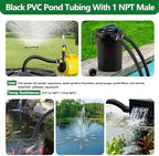 1-1/4" ID Pond Tubing 25ft Black, Reinforced PVC Corrugated Hose - Kink-Proof, Includes 1 Stainless Steel Clamp & 1.25" Barbed x NPT Male Adapter for Ponds, Waterfalls, Pumps, Filters & Drainage - Image 6