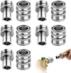 Upgraded Stainless Steel Quick Connect Hose Fittings Set - 3/4" GHT Universal Quick Release Garden Hose Connectors (Stainless Steel, Sliver 5 Pack) by Unknown