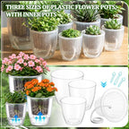 Self Watering Plant Pots, 3.5''/4.3''/5.1'', Transparent, 24 Pcs - Image 4