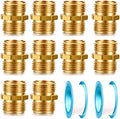 Garden Hose Fittings - Solid Brass Repair Connectors: Double Male Faucet Leader Coupler (3/4" GHT) (10-PCS) by YELUN