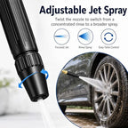 High Pressure Hose Nozzle with 32.8 ft Hose, Jet Sweeper Nozzle with 3/4 Garden Hose Adapter, Car Wash Hose Kit for Driveway Patio Yard Cleaning (34.4 ft Hose) - Image 4