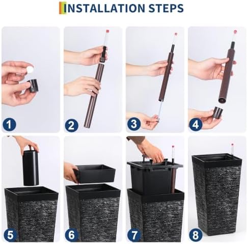 Tall Outdoor Planters Set of 2, 22.5'' Planters for Outdoor Plants - Image 2